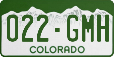 CO license plate 022GMH