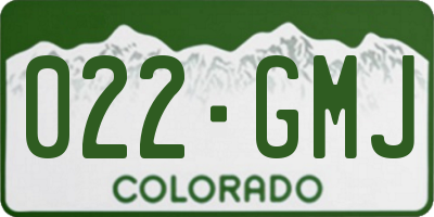 CO license plate 022GMJ