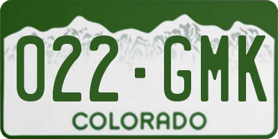 CO license plate 022GMK