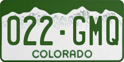 CO license plate 022GMQ