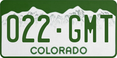 CO license plate 022GMT