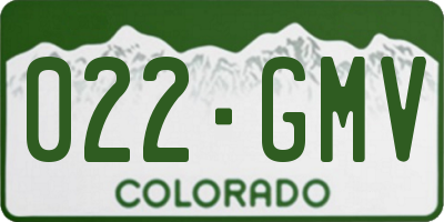 CO license plate 022GMV