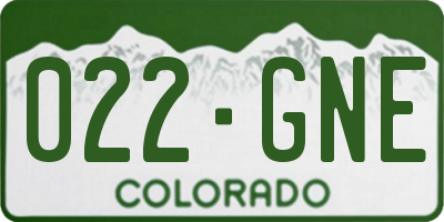CO license plate 022GNE