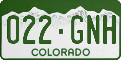 CO license plate 022GNH