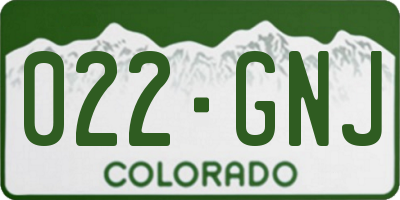 CO license plate 022GNJ
