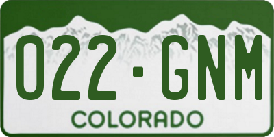 CO license plate 022GNM