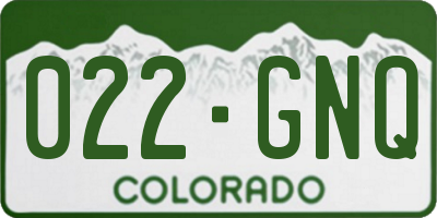 CO license plate 022GNQ