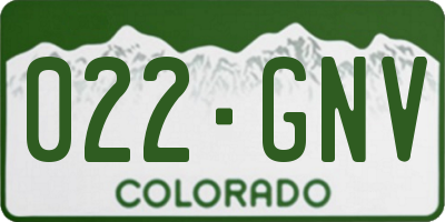 CO license plate 022GNV