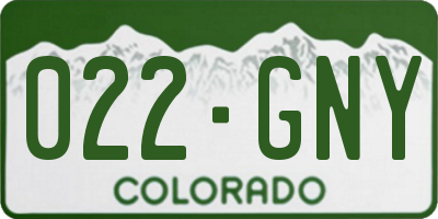 CO license plate 022GNY