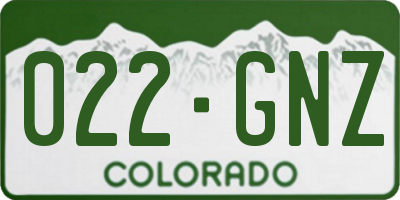 CO license plate 022GNZ