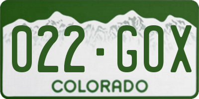 CO license plate 022GOX
