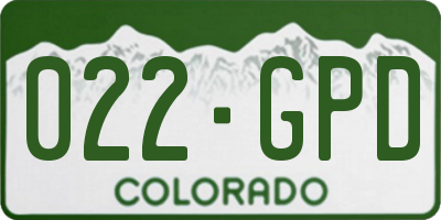 CO license plate 022GPD