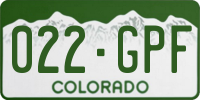 CO license plate 022GPF