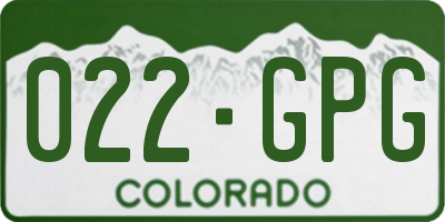 CO license plate 022GPG