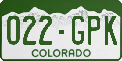 CO license plate 022GPK