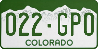 CO license plate 022GPO