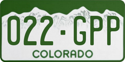 CO license plate 022GPP