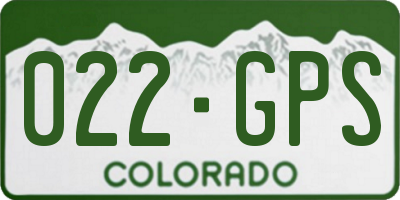 CO license plate 022GPS