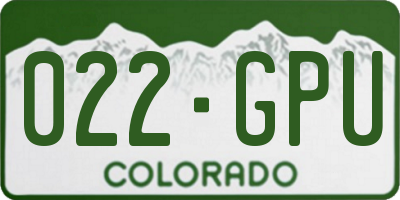 CO license plate 022GPU