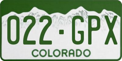 CO license plate 022GPX