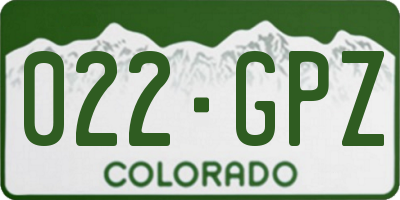 CO license plate 022GPZ