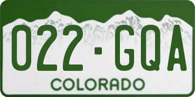 CO license plate 022GQA