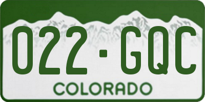 CO license plate 022GQC