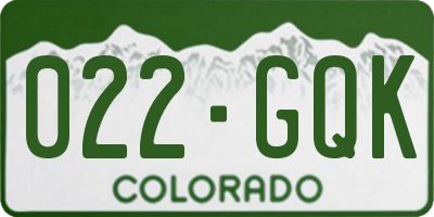 CO license plate 022GQK