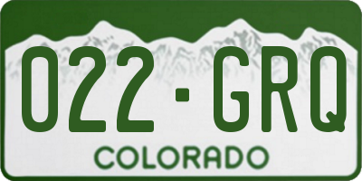 CO license plate 022GRQ