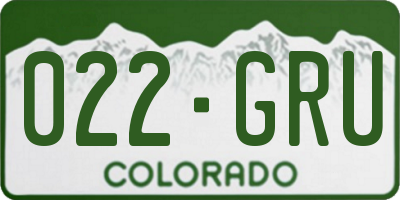 CO license plate 022GRU