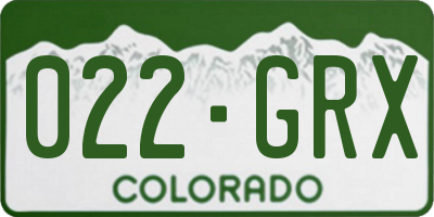 CO license plate 022GRX