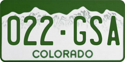 CO license plate 022GSA