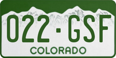 CO license plate 022GSF