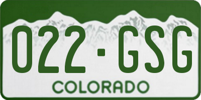 CO license plate 022GSG