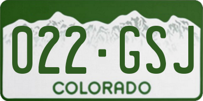CO license plate 022GSJ