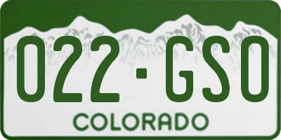 CO license plate 022GSO