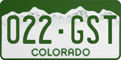 CO license plate 022GST