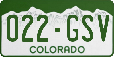 CO license plate 022GSV