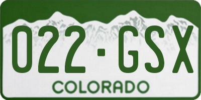 CO license plate 022GSX