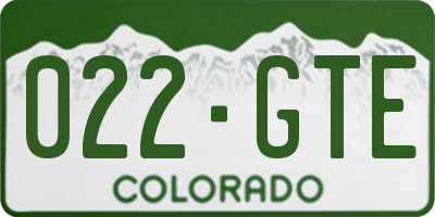 CO license plate 022GTE