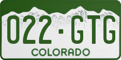 CO license plate 022GTG