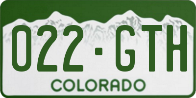 CO license plate 022GTH