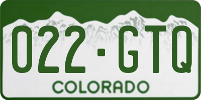 CO license plate 022GTQ