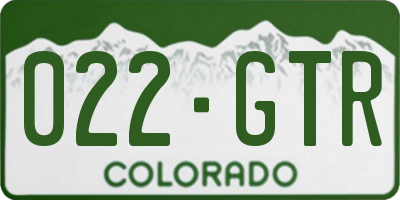 CO license plate 022GTR