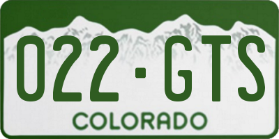 CO license plate 022GTS
