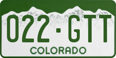 CO license plate 022GTT