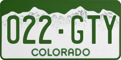 CO license plate 022GTY