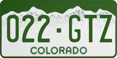 CO license plate 022GTZ