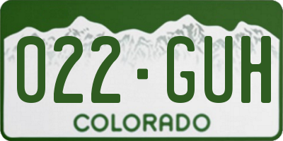 CO license plate 022GUH