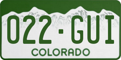 CO license plate 022GUI